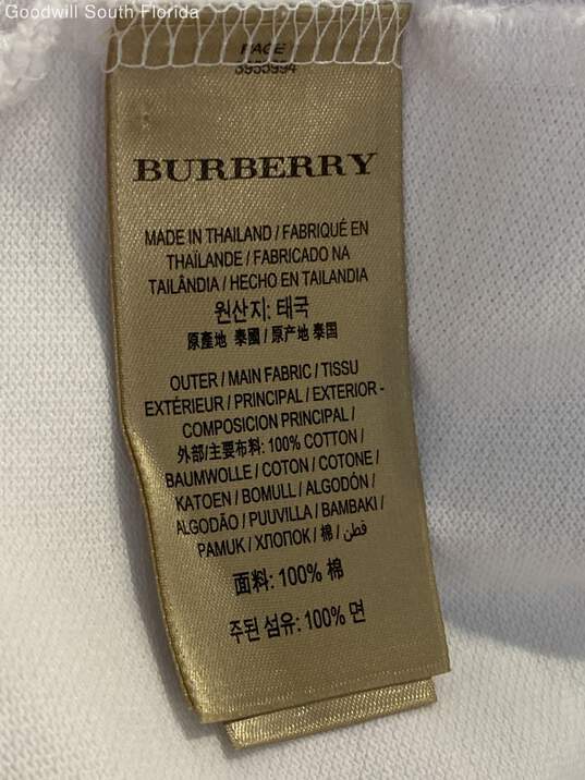 Authentic Burberry Mens White Collared Short Sleeve Golf Polo Shirt Size XXXL image number 8