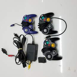 Official Nintendo Gamecube Black & Purple Controllers lot of 6