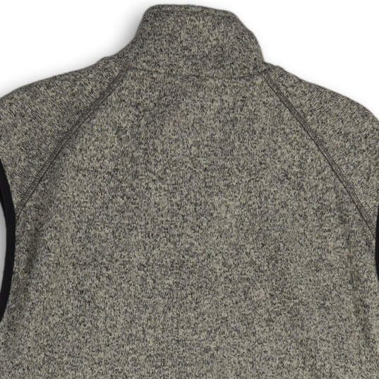 Mens Gray Fleece Mock Neck Welt Pocket Full-Zip Sweater Vest Size XL image number 4