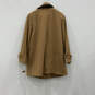 Womens Brown Long Sleeve Collared Double-Breasted Pea Coat Sz 18W w/ Scarf image number 2
