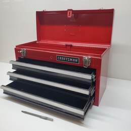 CRAFTSMAN Red 3-Shelf Metal Toolbox Untested P/R Approx. 21x9x12 In.