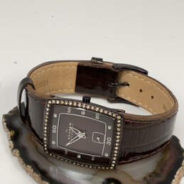 Designer Skagen Brown Leather Strap Stainless Steel Analog Wristwatch