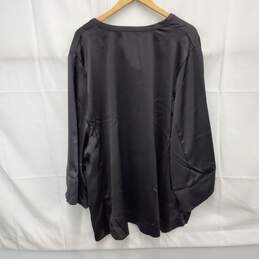 NWT Lane Bryant WM's 100% Polyester Black Satin Blouse Size 28 alternative image