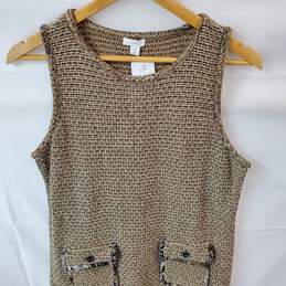 J. JILL Brown Sleeveless Tweed Dress Women's Size XSP with Tag alternative image