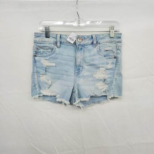 American Eagle Light Blue Distressed Shorts WM Size 10 NWT image number 1