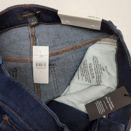 Ann Taylor The Skinny Highest Rise Blue Jeans NWT Size 8 image number 3