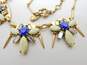 JCrew Blue and Yellow Rhinestone Necklace and Snake Leather Bangle image number 5