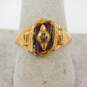 Vintage 10k Yellow Gold Red Spinel Class Ring 4.1g image number 2