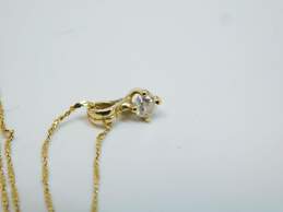 14k Yellow Gold 0.10CT Diamond Pendant Necklace 1.2g