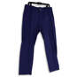 Mens Blue Flat Front Slash Pocket Stretch Straight Leg Chino Pants Size 34 image number 1