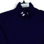 Mens Navy Blue Long Sleeve Mock Neck Pullover Compression T-Shirt Size S image number 3