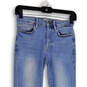 Womens Blue Medium Wash Denim Pockets Stretch Skinny Leg Jeans Size 1 image number 3