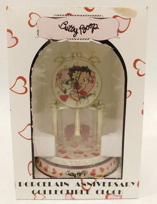 Betty Boop Porcelain Anniversary Collectible Clock IOB image number 4