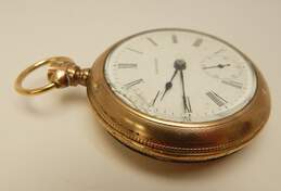 Antique Waltham Gold Filled 7 Jewels Open Face Etched Case Pocket Watch 123.7g