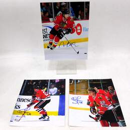 3 Autographed Chicago Blackhawks Photos