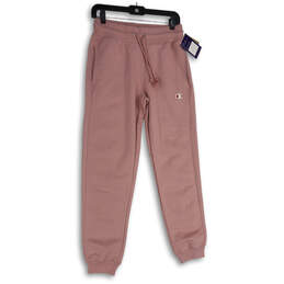 NWT Womens Pink High Waist Pockets Drawstring Jogger Pants Size Small