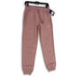 NWT Womens Pink High Waist Pockets Drawstring Jogger Pants Size Small image number 1
