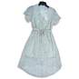 NWT Sienna Sky Womens White Black Polka Dot V-Neck Tie Waist A-Line Dress Size S image number 1