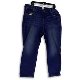 Womens Blue Denim Medium Wash Pockets Stretch Skinny leg Ankle Jeans Size 35