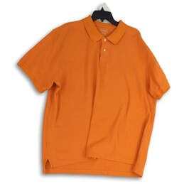 Mens Orange Short Sleeve Spread collar Golf Polo Shirt Size XXL