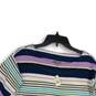 NWT Womens Purple Striped Round Neck Long Sleeve Pullover Sweater Size Small image number 3