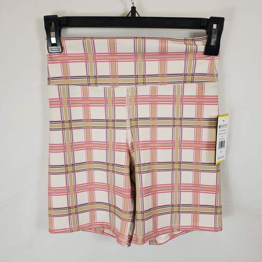 Eleven Women Beige Plaid Shorts XS NWT image number 1