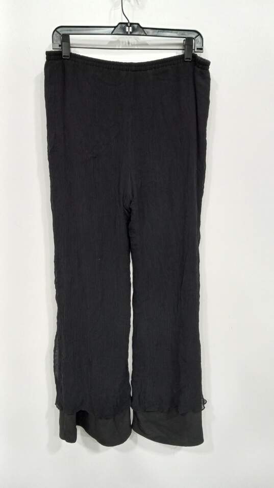 Women’s Vintage Draper’s & Damon 100% Silk Flowy Pants Sz PL image number 1