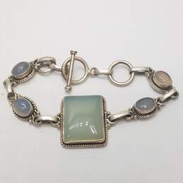Sterling Silver Gemstone 7" Toggle Bracelet 22.6g alternative image