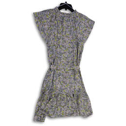 NWT Womens Multicolor Floral Waist Tie Knee Length A-Line Dress Size Medium alternative image