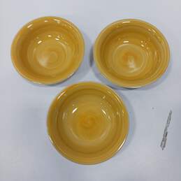 3 Philippe Richard Swirl Yellow China Soup Bowls 7"