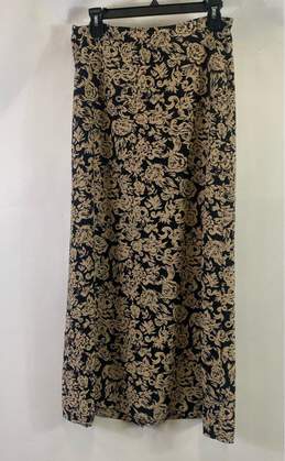 Brooks Brothers Women's Black Floral Button Front Skirt- Sz 8 alternative image