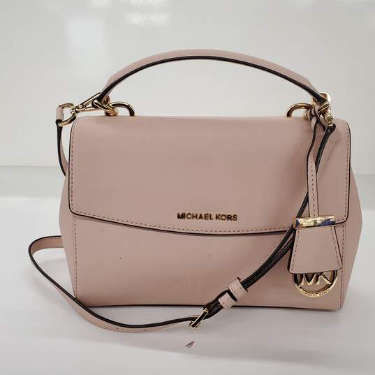 Michael Kors Ava Small Soft Pink Saffiano Leather Crossbody Bag image number 1