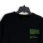 Mens Black Green Writing Long Sleeve Crew Neck Pullover Sweatshirt Size M image number 3