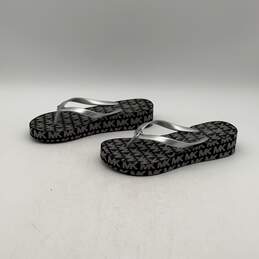 Michael Kors Womens Bedford Glam Black Gray Platform Flip Flop Sandals Size 8M alternative image