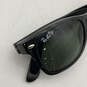 Womens Black Full Rim Wayfarer Sunglasses With Orange Carry Case image number 3