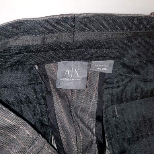 Armani Exchange Pinstripe Cotton Dress Pants Size 30 Long image number 3