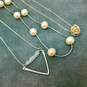 Artisan 925 Moonstone Triangle & Knot Pendants & Pearls Station Chain Necklaces image number 1