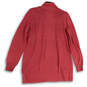 Womens Red Long Sleeve Open Front Knitted Cardigan Sweater Size Small image number 2
