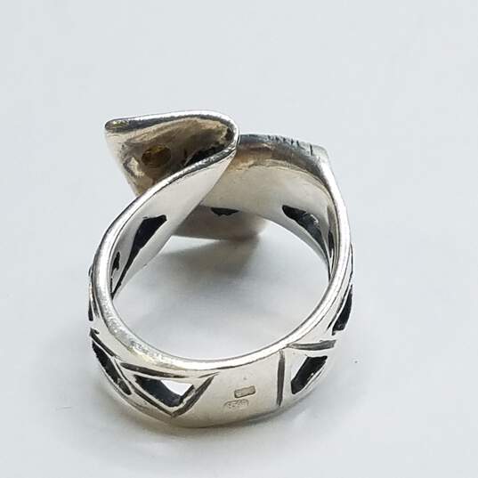 Kara Sterling Silver Assorted Gemstone Open Work Twist Ring Size 4 1/2 7.8g image number 3