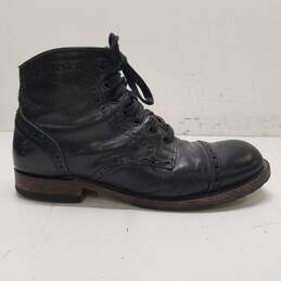 Frye Leather Bowerly Lace Up Boots Black 10