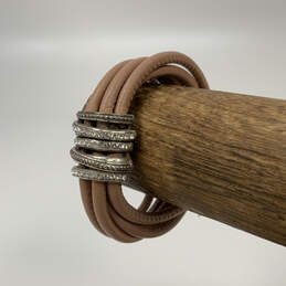 Designer Brighton Brown Leather Rhinestone Neptunes Rings Wrap Bracelet alternative image