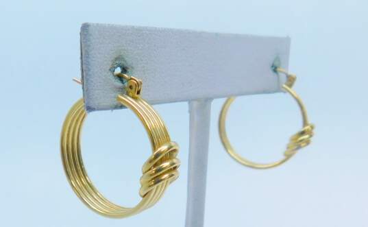 14K Yellow Gold Hoop Earrings 4.3g image number 2