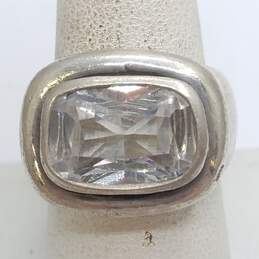 Sterling Silver Crystal Sz 8.5 Ring 17.0g