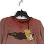 NWT Womens Red Crew Neck Long Raglan Sleeve Pullover Sweatshirt Size Large image number 3