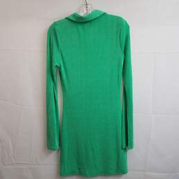 Princess Polly green long sleeve button up stretch jersey mini dress 2 alternative image