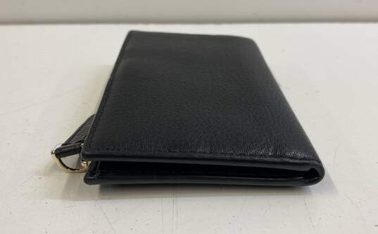 Kate Spade Black Leather Bifold Zip ID Card Organizer Wallet image number 3