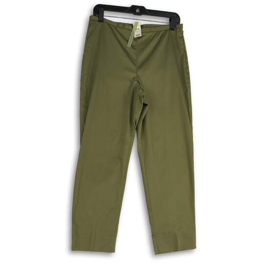 The Limited Mens Green Flat Front Straight Leg Side Zip Ankle Pants Size 10 image number 1