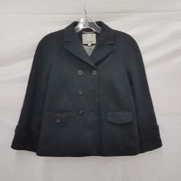 Faconnable WM's Double Breast Button Black Wool & Nylon Blended Jacket  Size 38