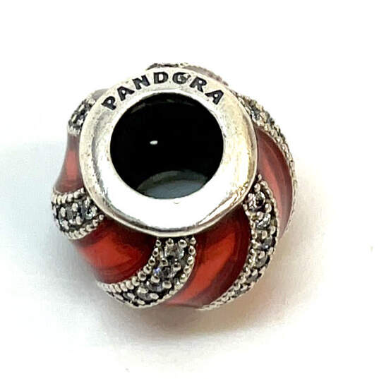 Designer S925 ALE Sterling Silver Cubic Zirconia Red Enamel Beaded Charm image number 3