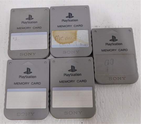 5 Count PS1 Memory Card Lot image number 1